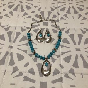 Turquoise earrings/necklace set